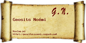 Geosits Noémi névjegykártya